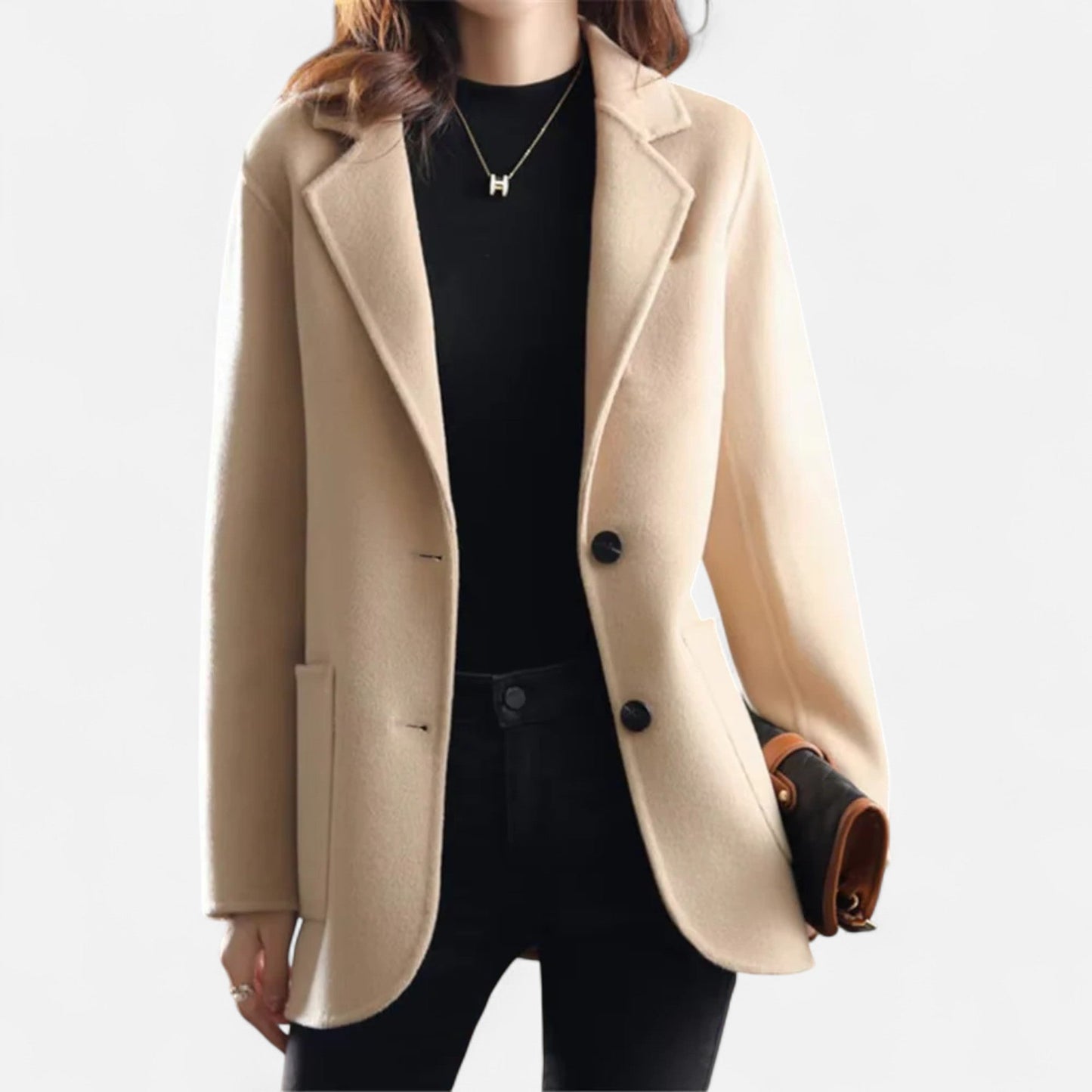 Women’s Short Woolen Blazer-Style Coat