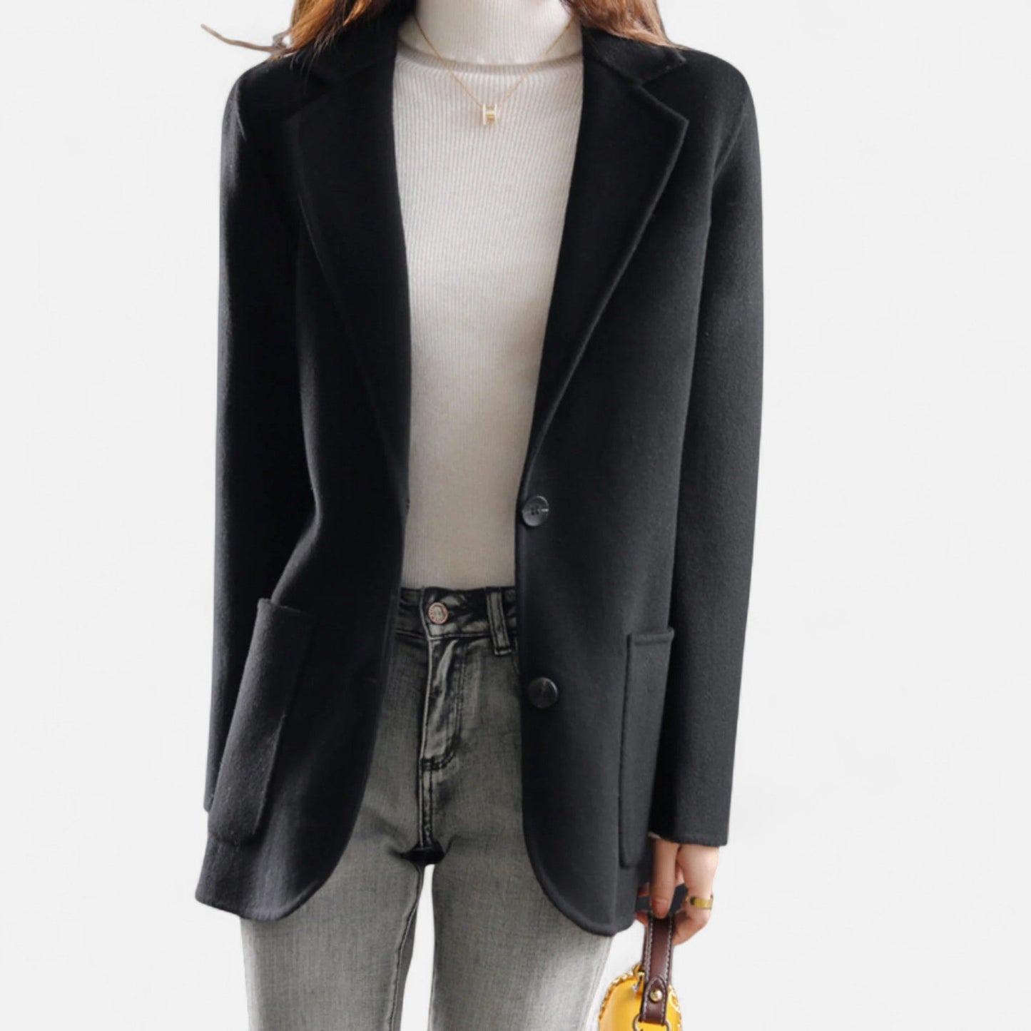Women’s Short Woolen Blazer-Style Coat