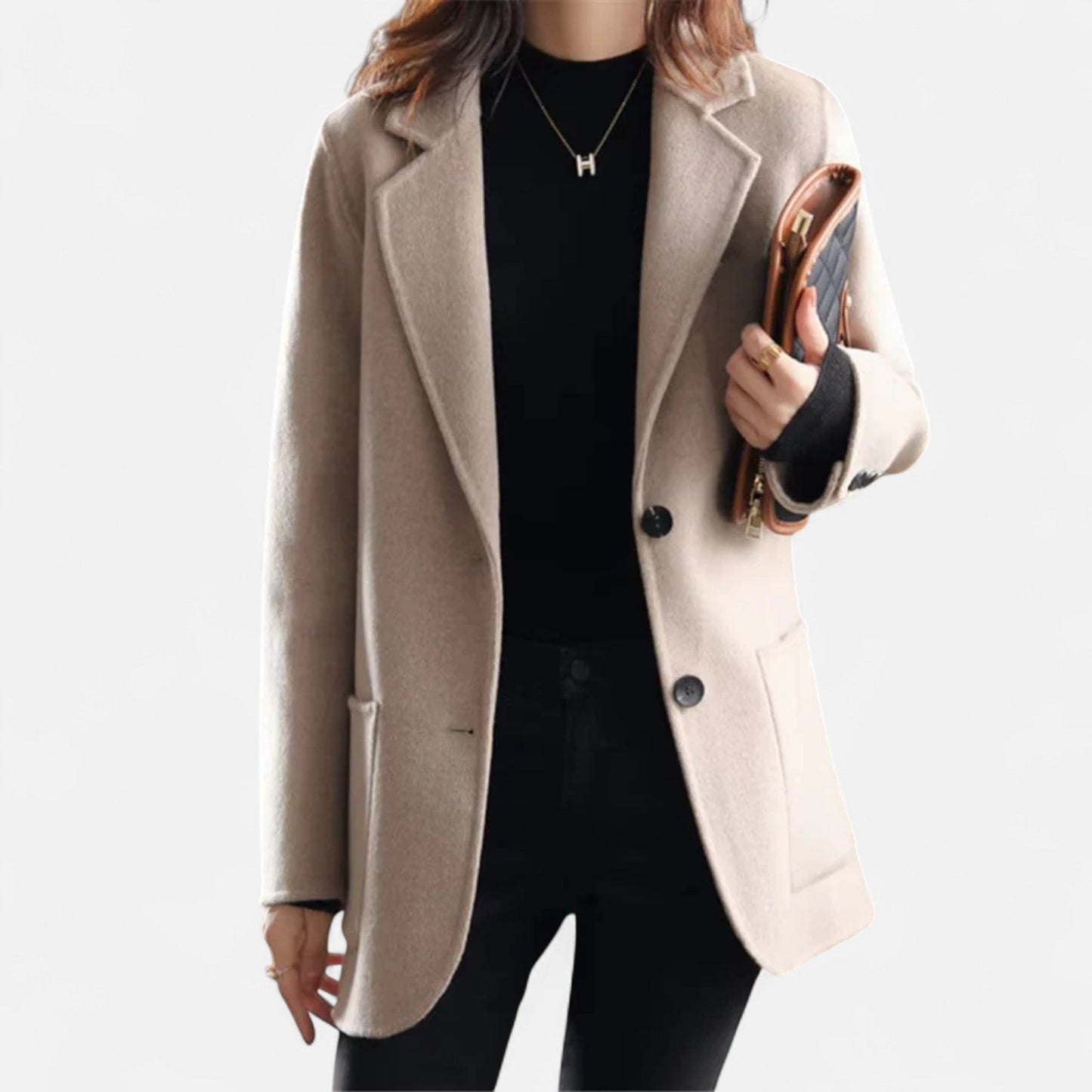 Women’s Short Woolen Blazer-Style Coat