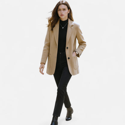 Women’s Short Woolen Blazer-Style Coat