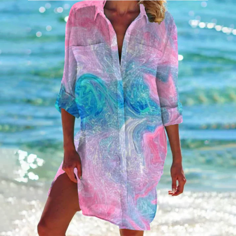 Casual Summer Mini Dress with Buttons
