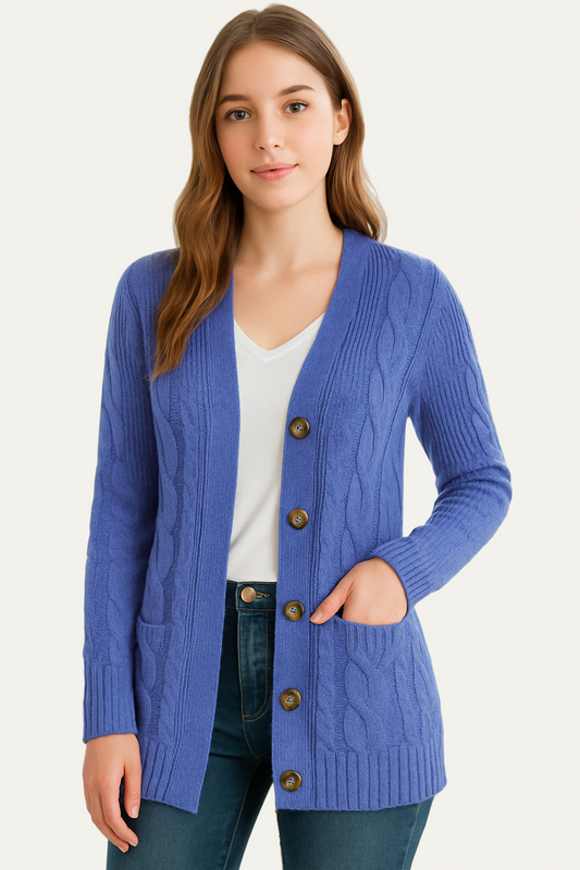 Women’s Cable-Knit Long-Line Cardigan