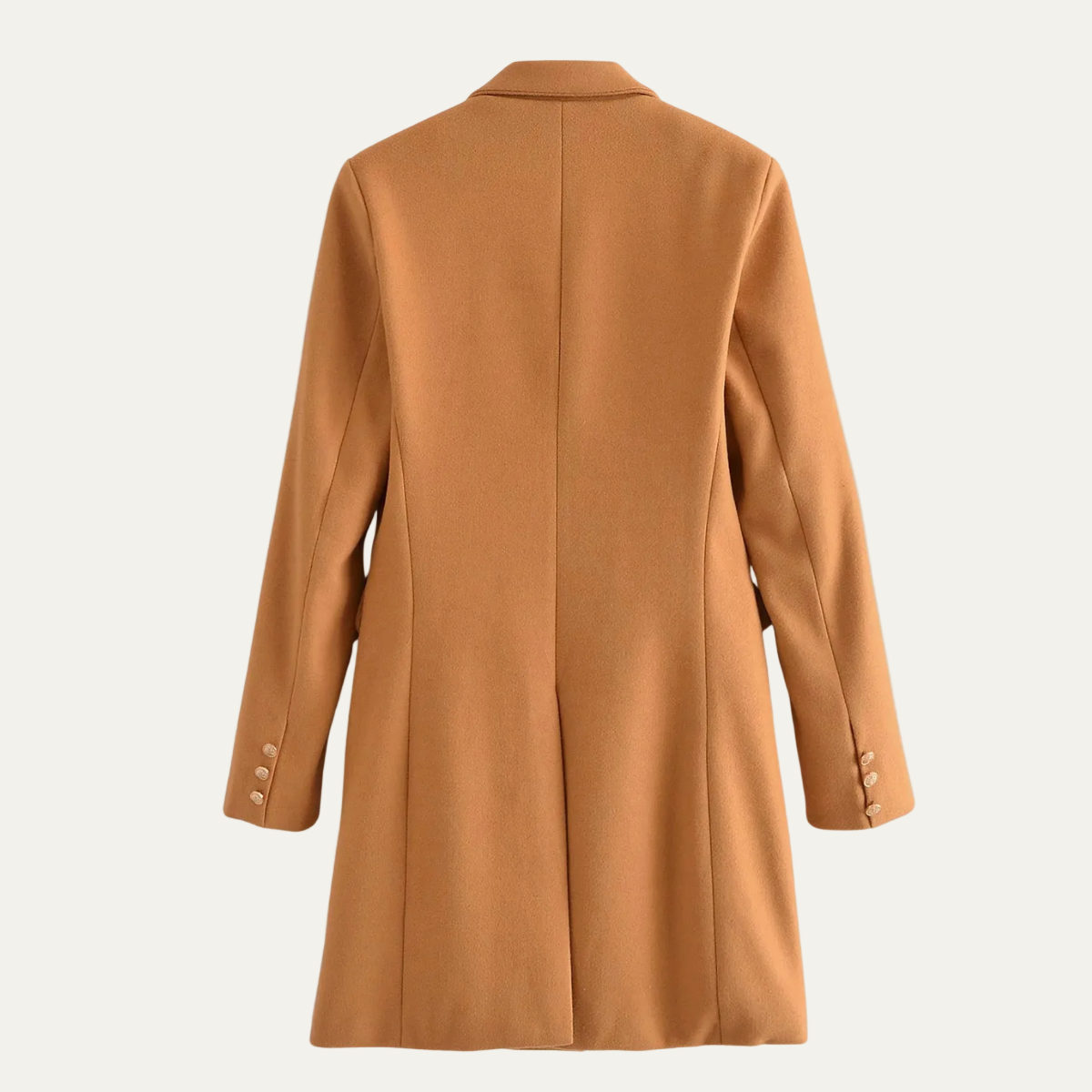 Women’s Gold-Button Double-Breasted Coat