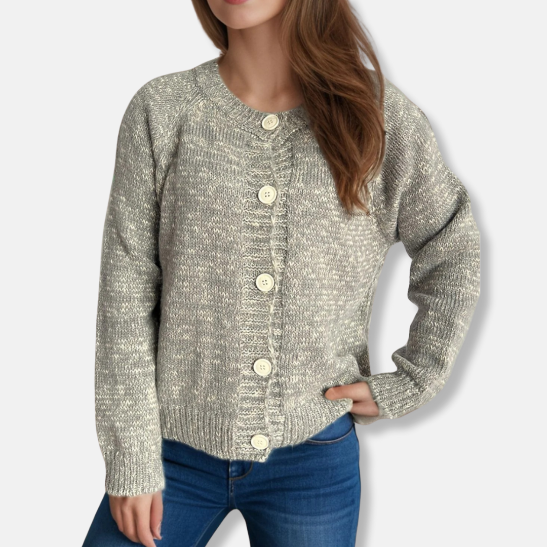 Women's Cropped Button-Up Cardigan