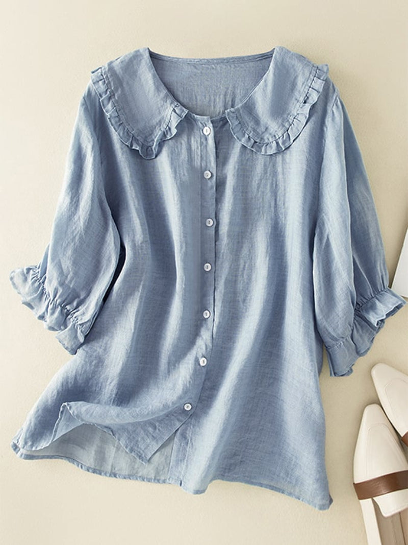 Ladies Classic Ruffled Shirt - BritishElegance