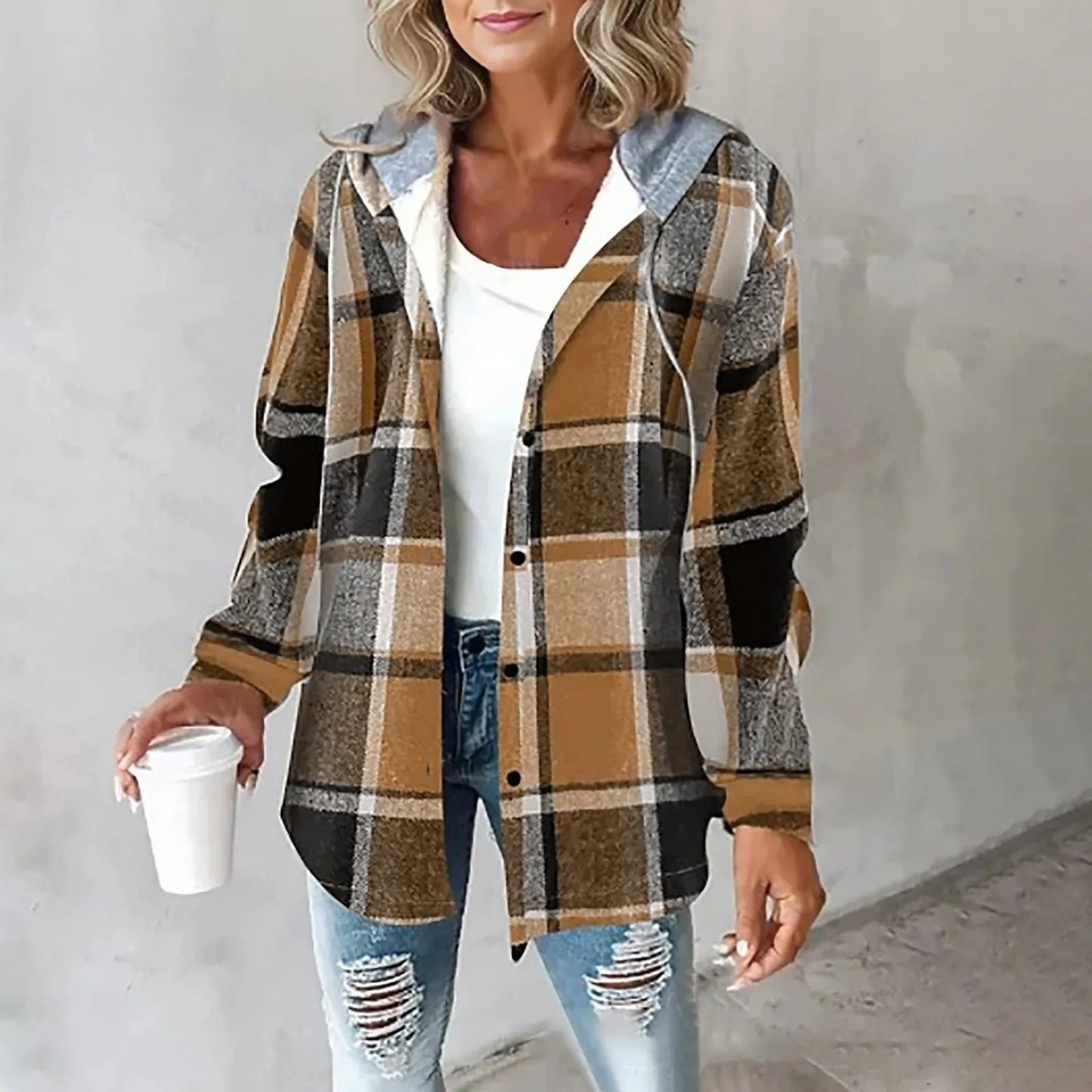 Ella | Women's Checked Hooded Jacket