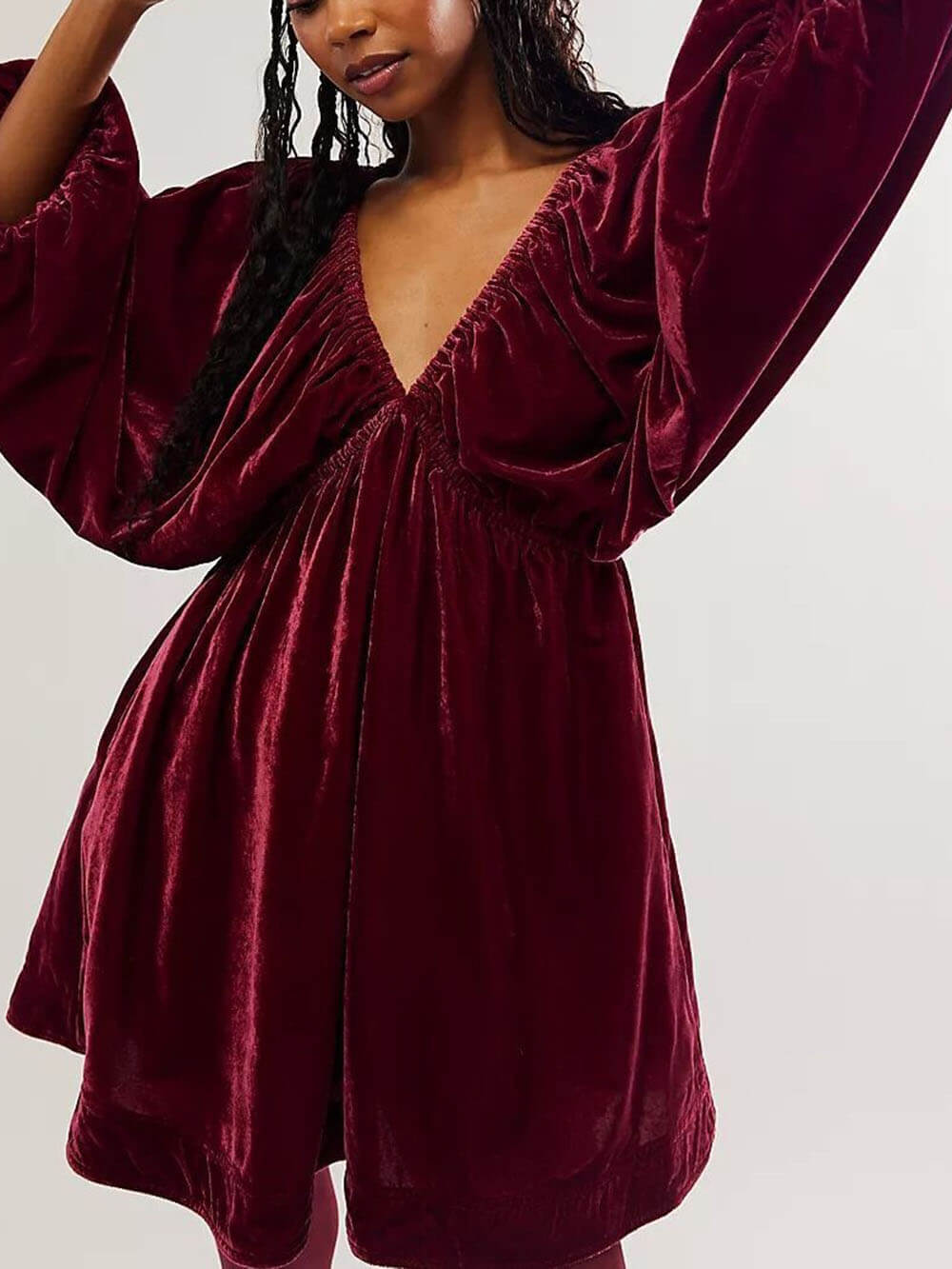 Sleek V Neck Short Dress