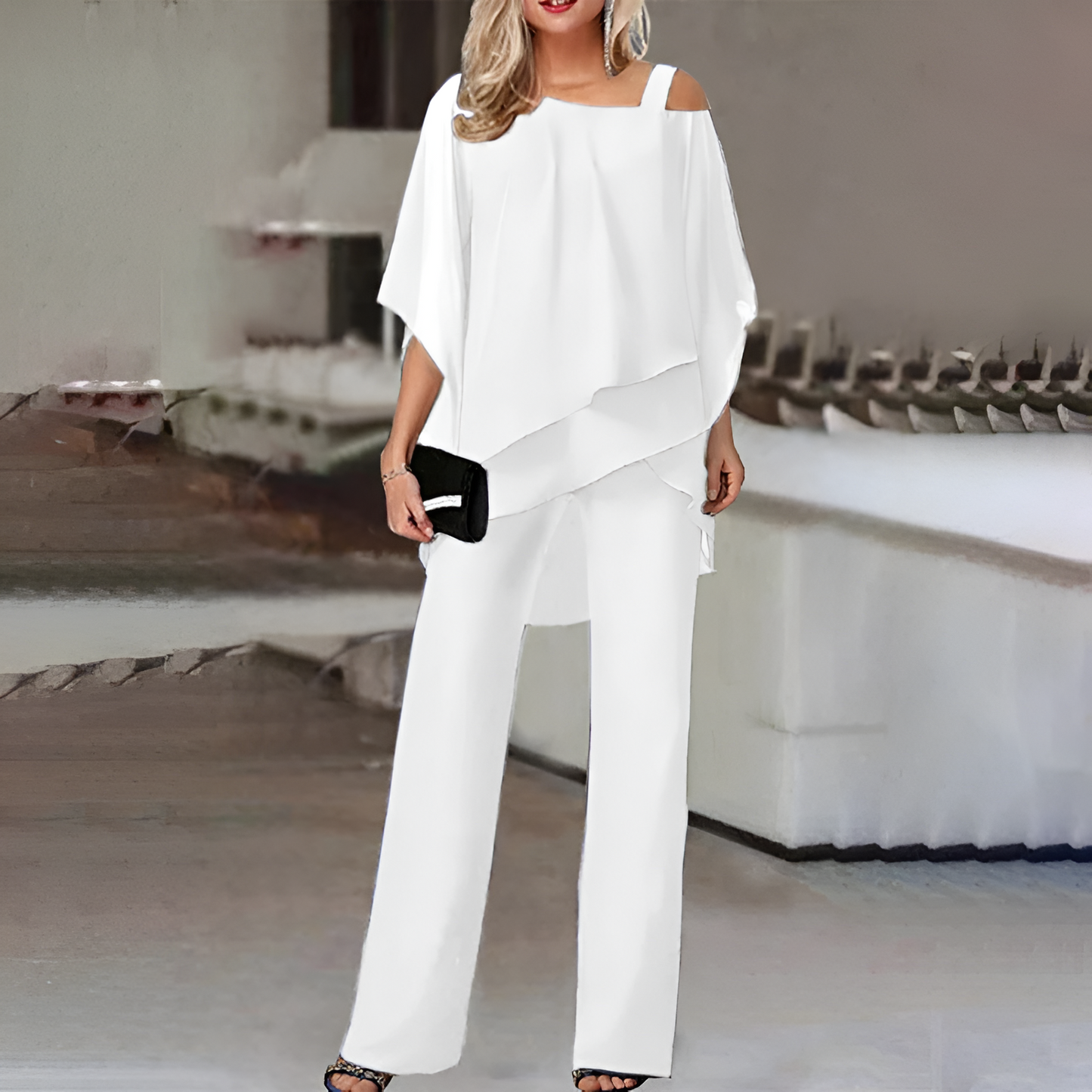 Ladies Flowy 2 Piece Evening Dress Outfit