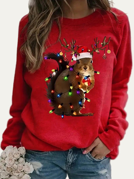 Women’s Funny Squirrel Christmas Sweatshirt