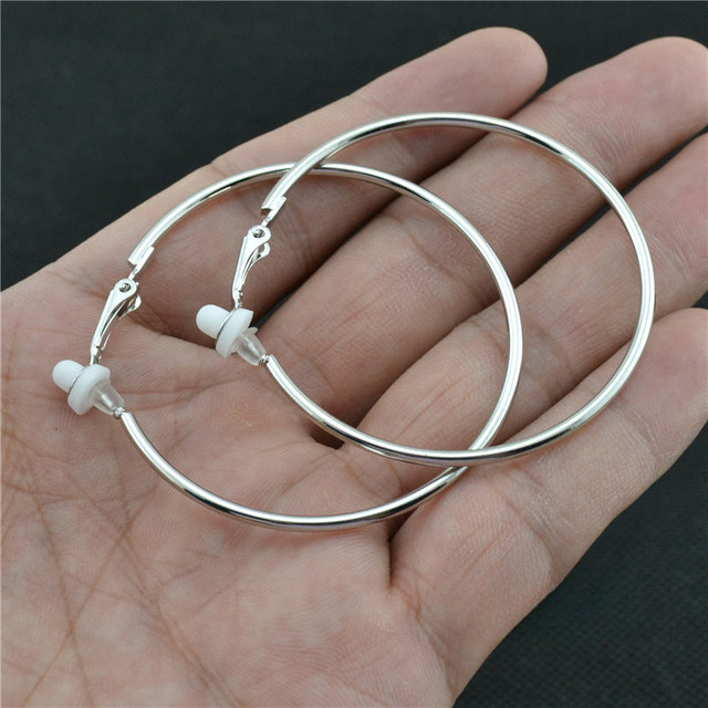 Simple Round Stud Clip Earrings for Women
