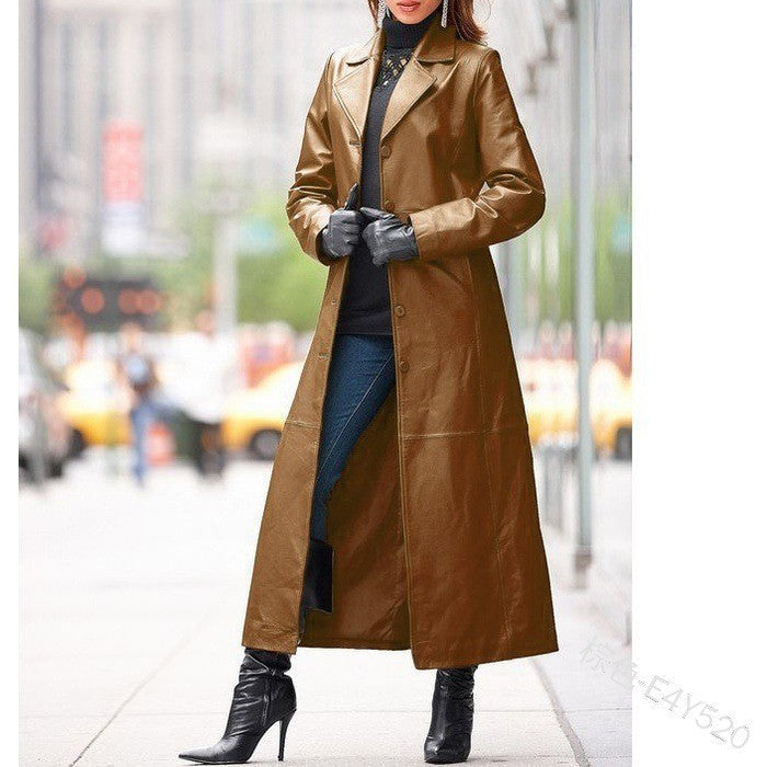 Kennedy | Women's Vegan Leather Coat with Stylish Buttons