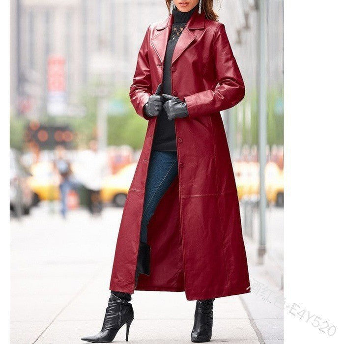 Kennedy | Women's Vegan Leather Coat with Stylish Buttons