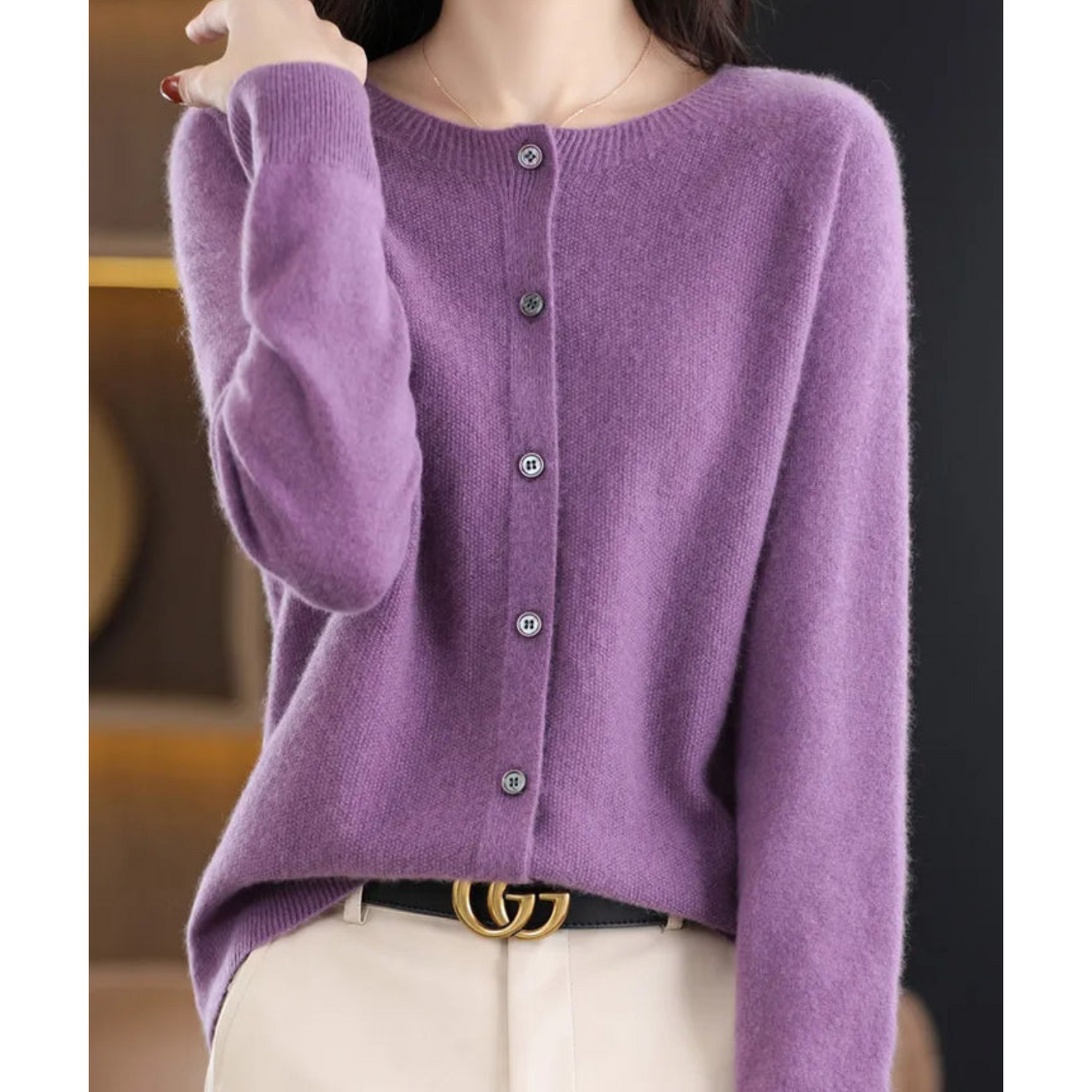 Ladies' Open Front Long Sleeve Cardigan Sweater