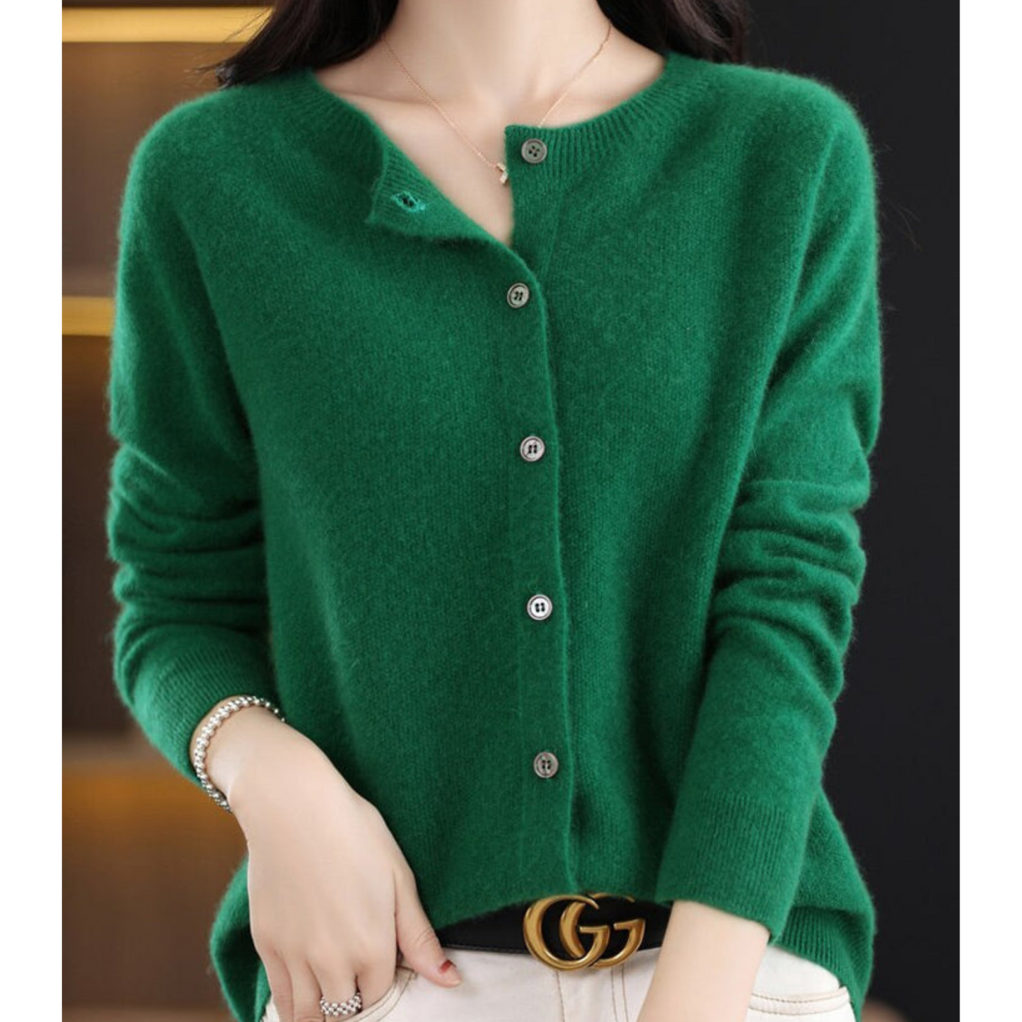 Ladies' Open Front Long Sleeve Cardigan Sweater