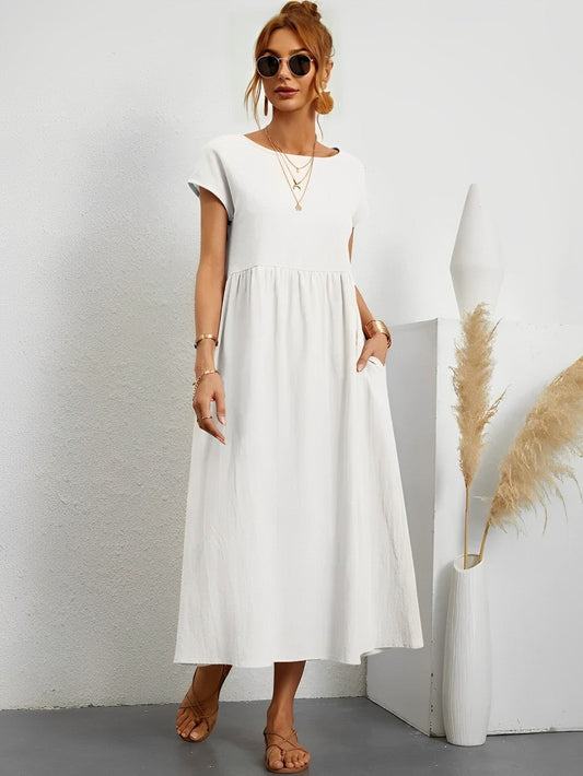 Classic Simple Knee Length Dress - BritishElegance