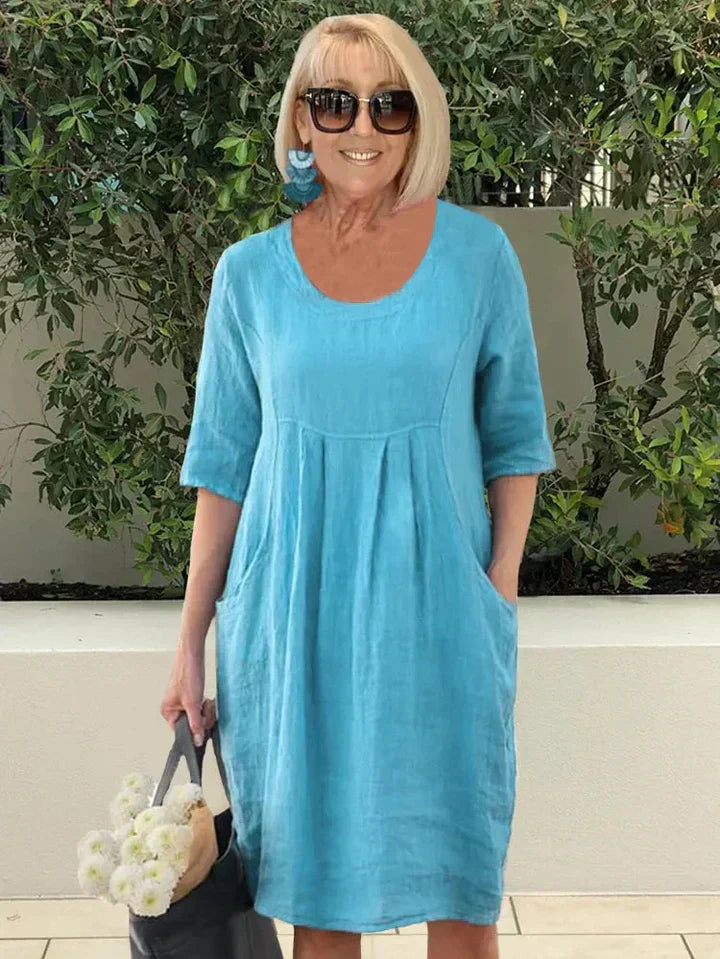 Ladies Casual Knee Length Half Sleeve Dress