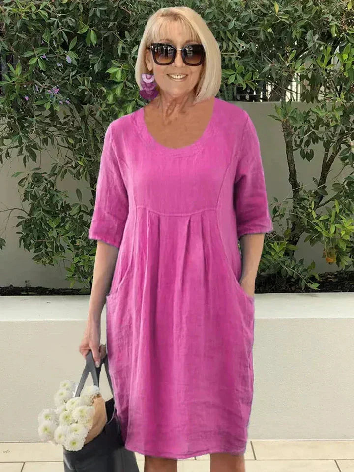 Ladies Casual Knee Length Half Sleeve Dress