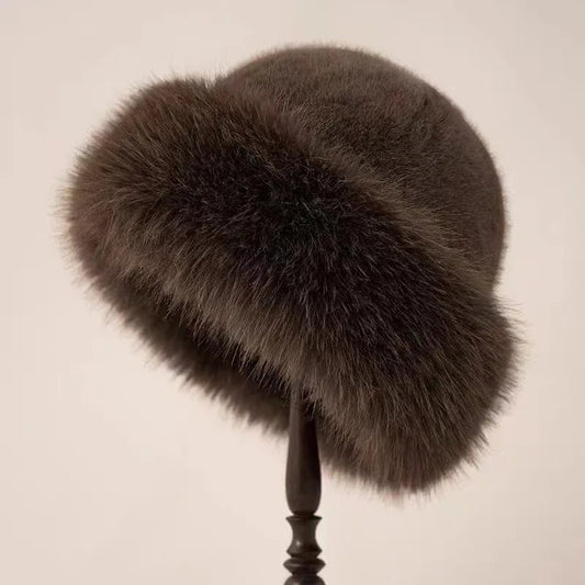 Warm Faux Fur Winter Beanie Hat for Women - BritishElegance