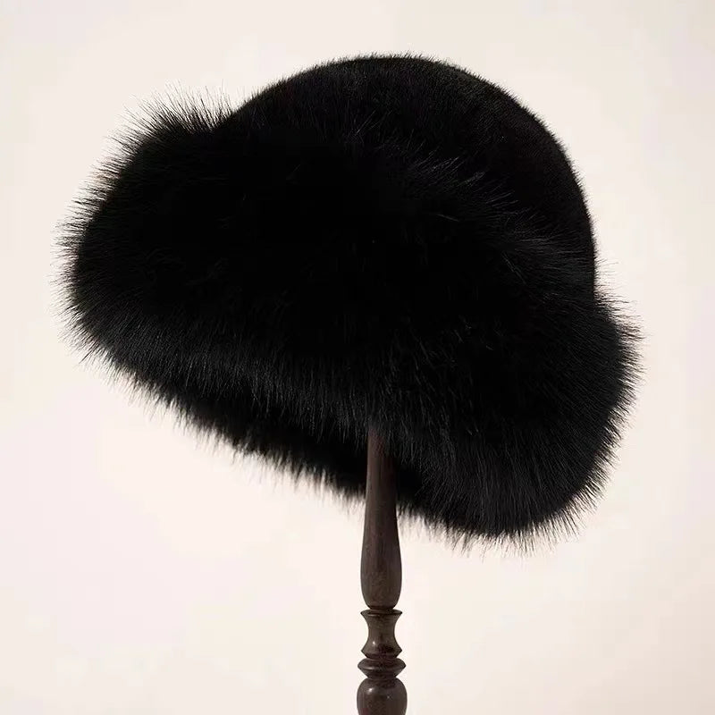 Warm Faux Fur Winter Beanie Hat for Women