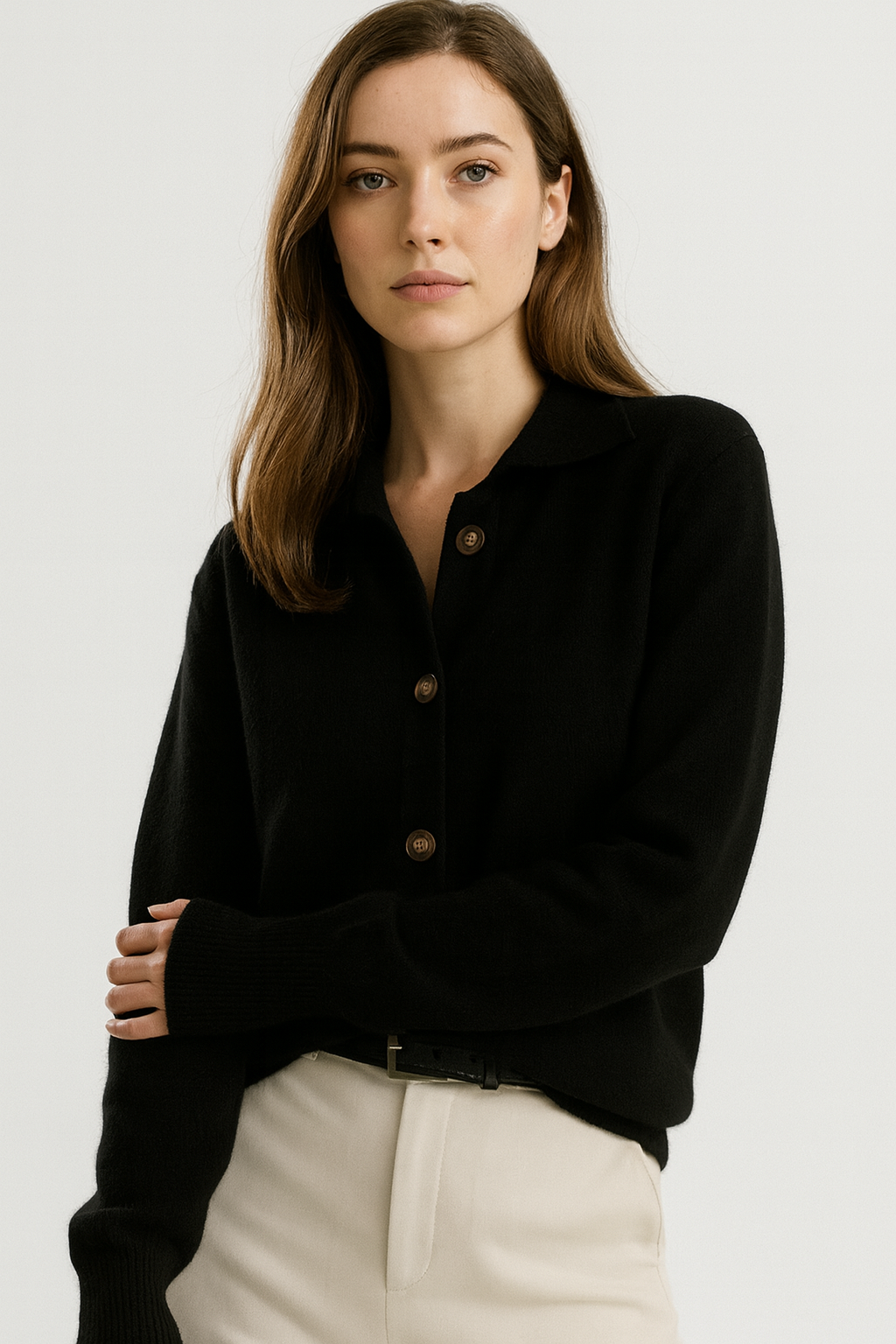 Women’s Polished Knit Collar Cardigan