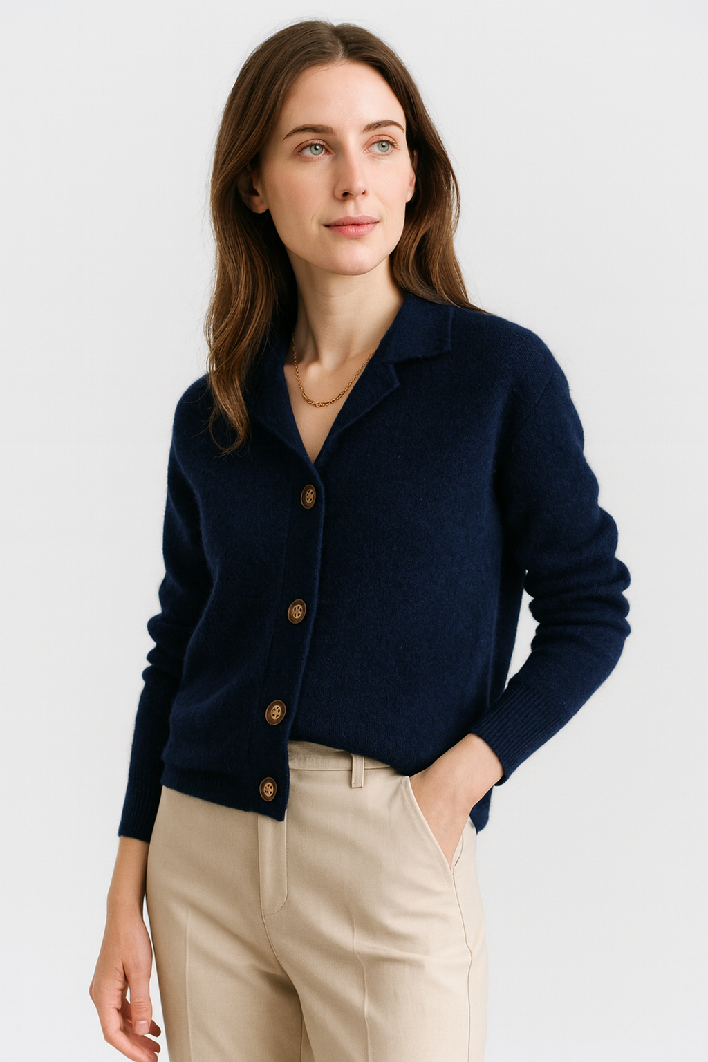 Women’s Polished Knit Collar Cardigan