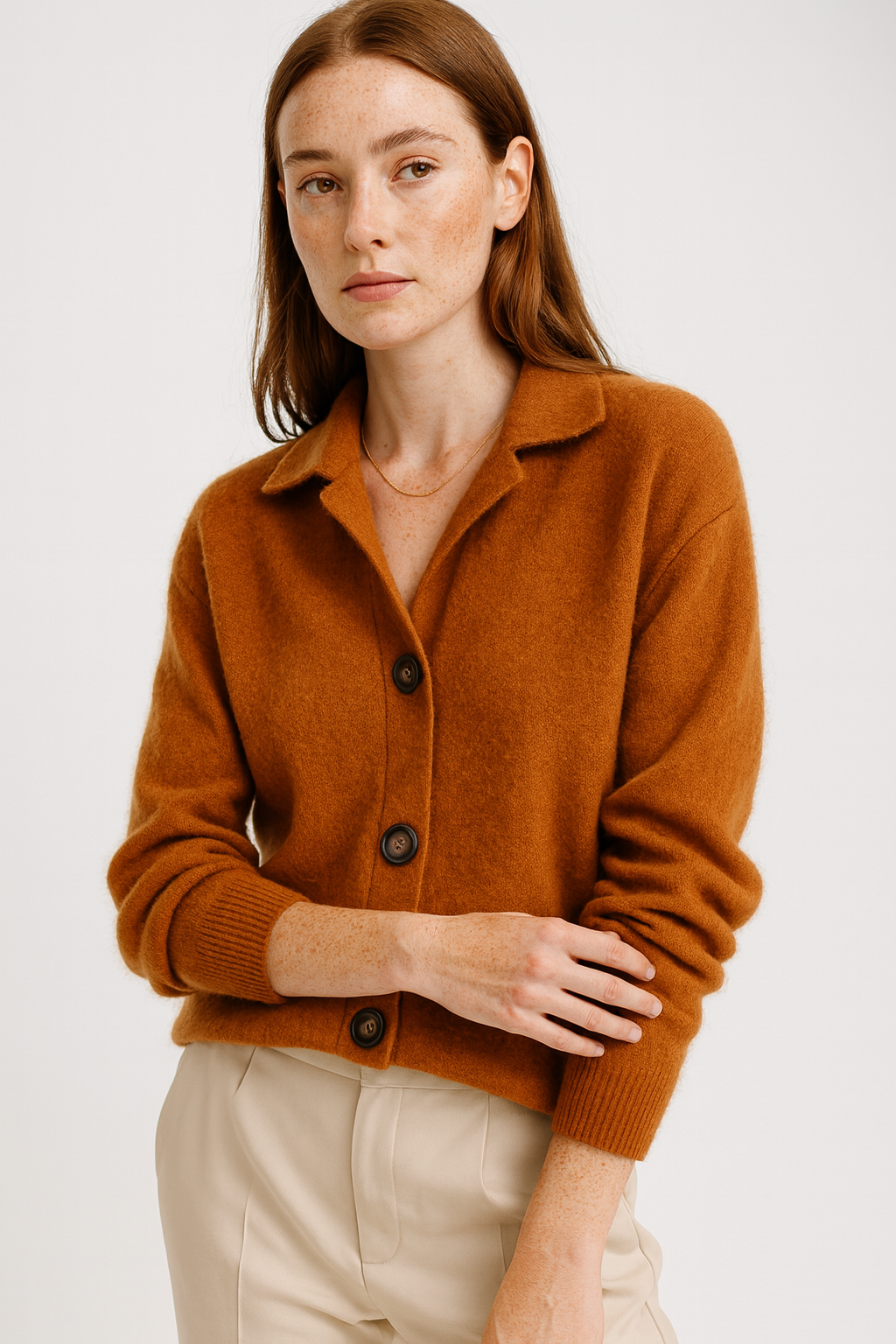 Women’s Polished Knit Collar Cardigan