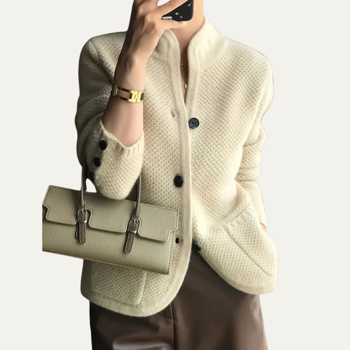 Women’s Textured Button-Front Cardigan