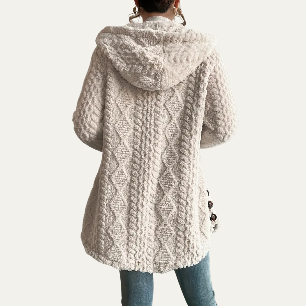 Women’s Hooded Plush Teddy Fleece Jacket