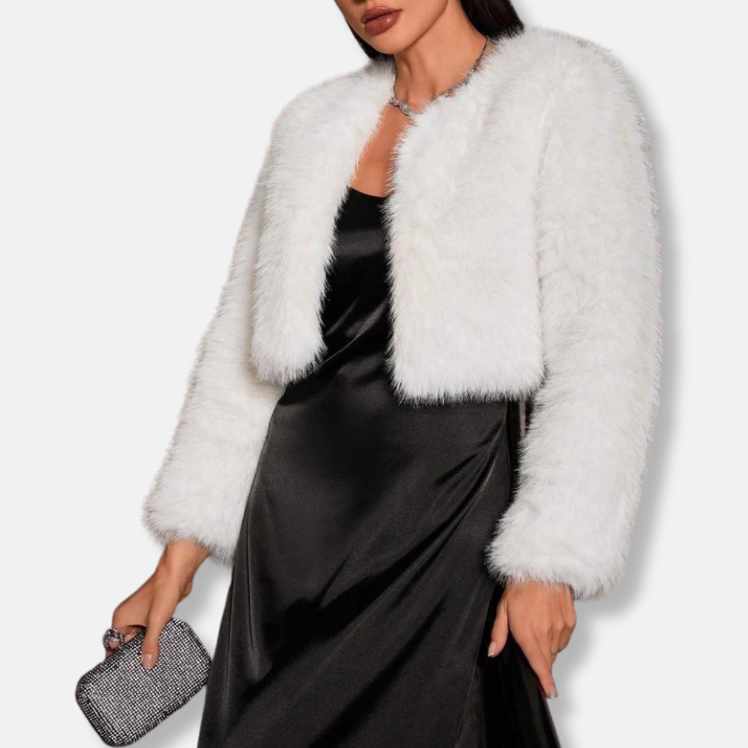 Women’s Shaggy Cropped Faux Fur Jacket