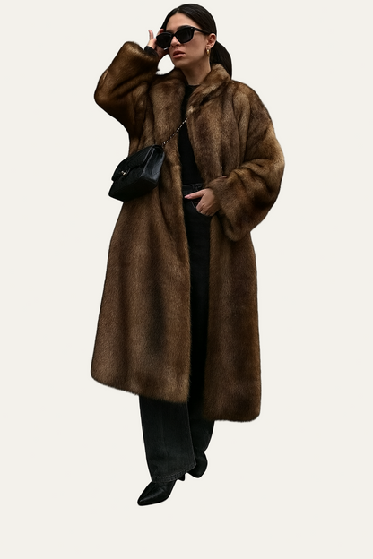 Women’s Luxe Faux Fur Longline Coat