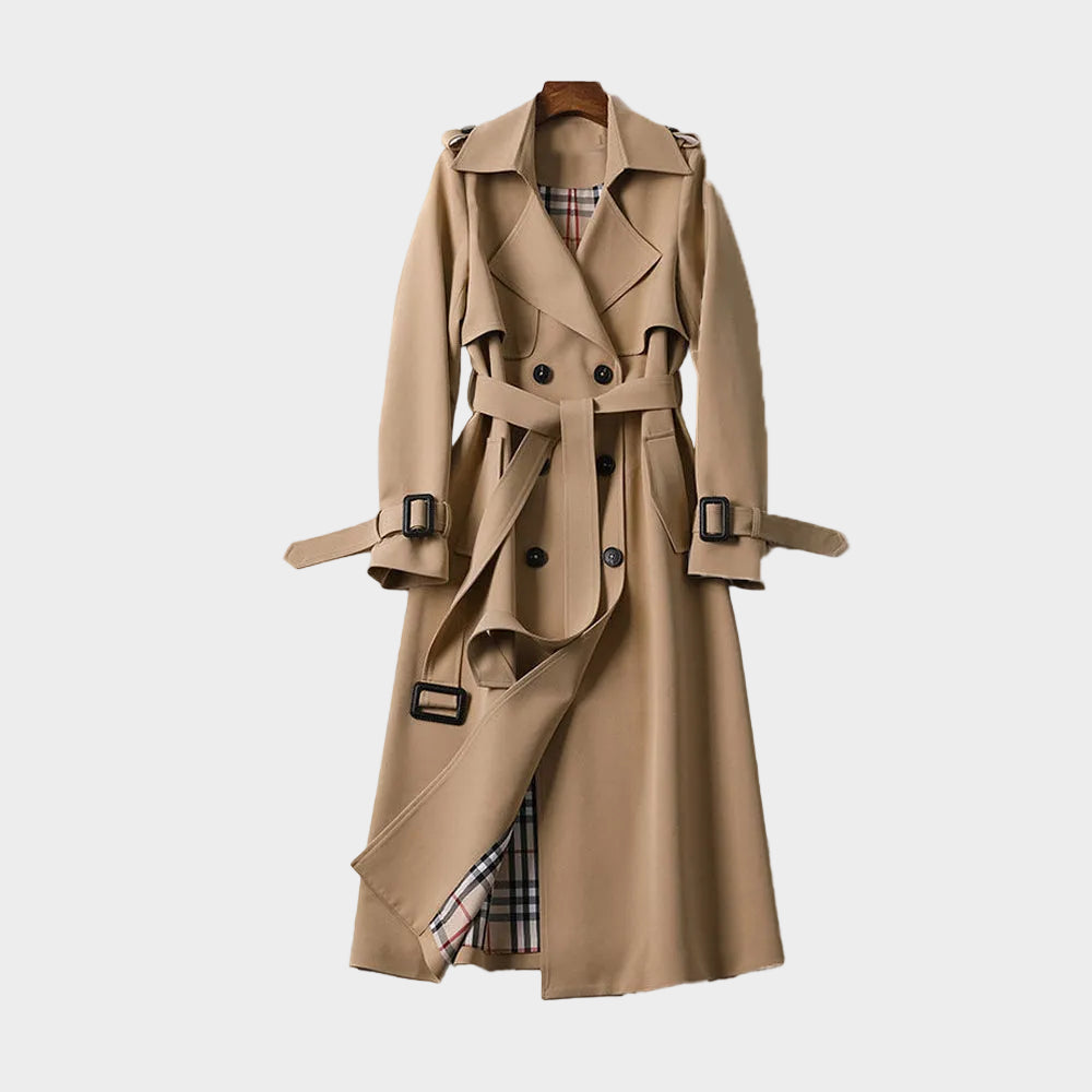 Classic Fit Belted Ladies Trench Coat - BritishElegance