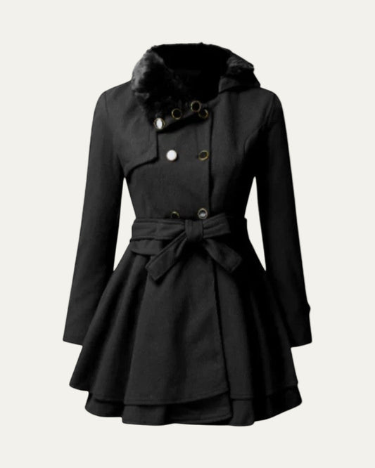Women’s Elegant Flared Faux Fur Coat