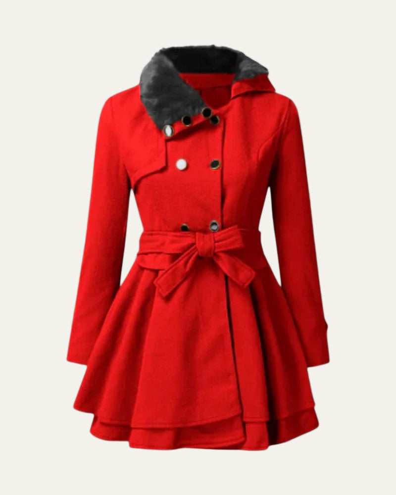Women’s Elegant Flared Faux Fur Coat