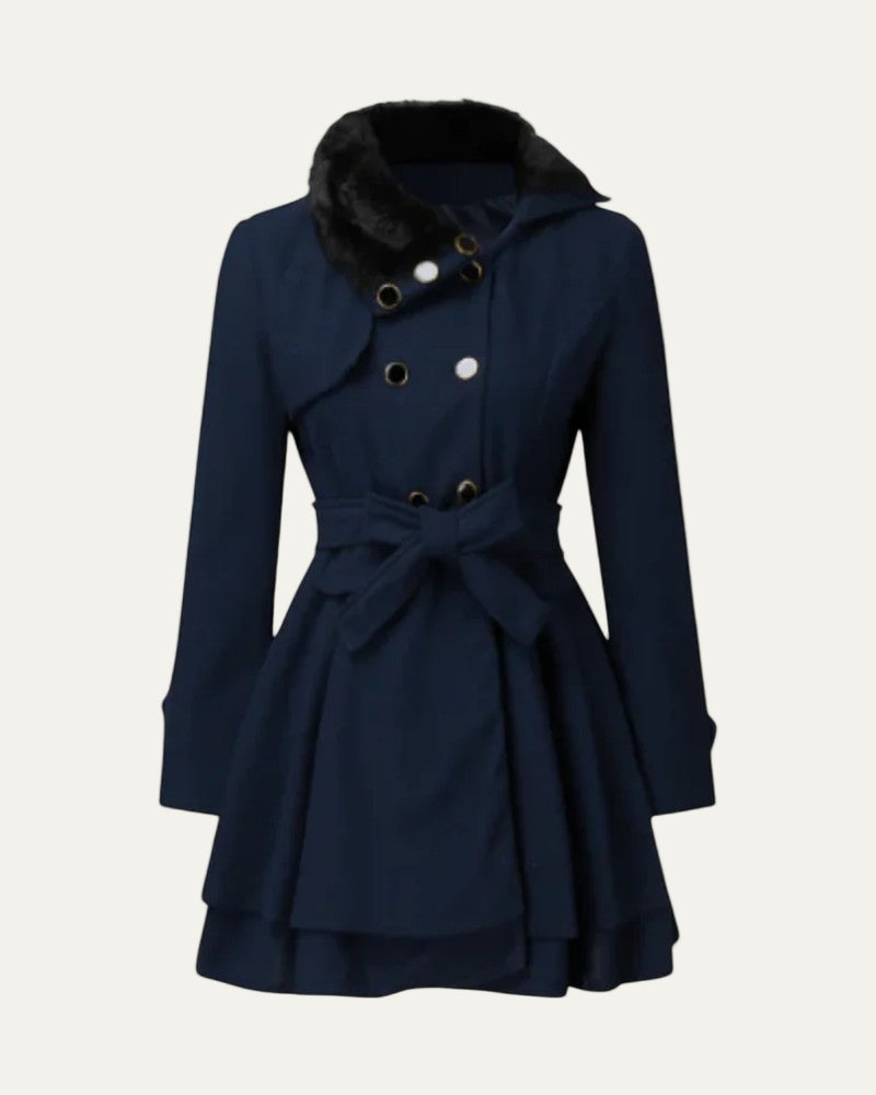 Women’s Elegant Flared Faux Fur Coat