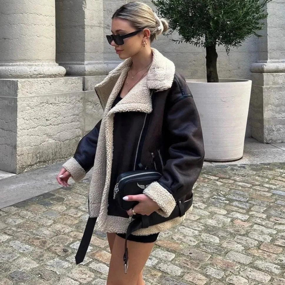 Ladies Synthetic Fur Double Zip Parka Jacket - BritishElegance