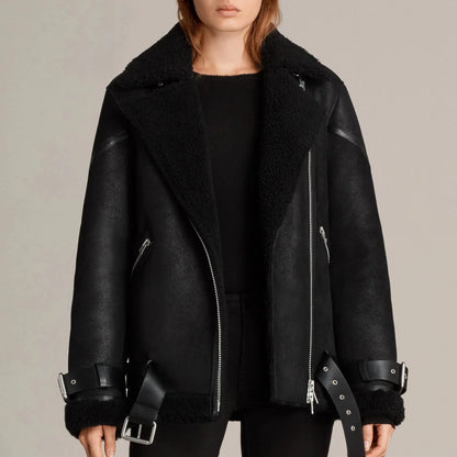 Ladies Synthetic Fur Double Zip Parka Jacket