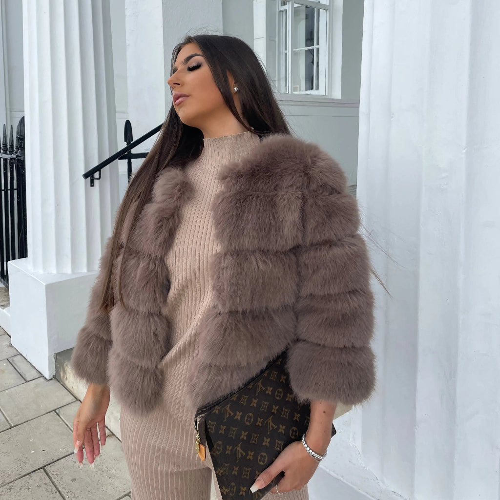 Luxurious Faux Fur Parka Coat for Women