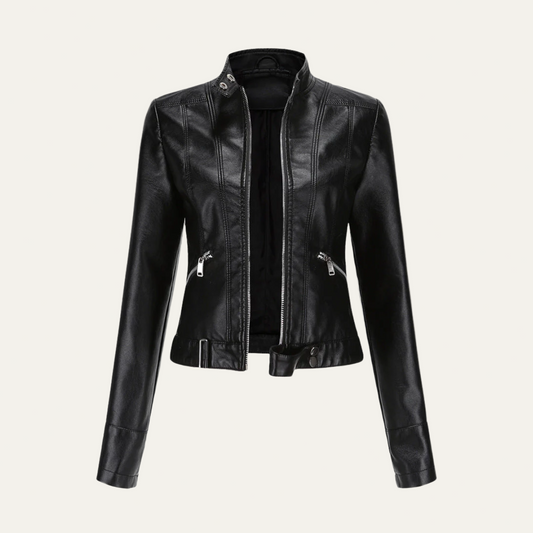 Women’s Fitted Faux Leather Jacket