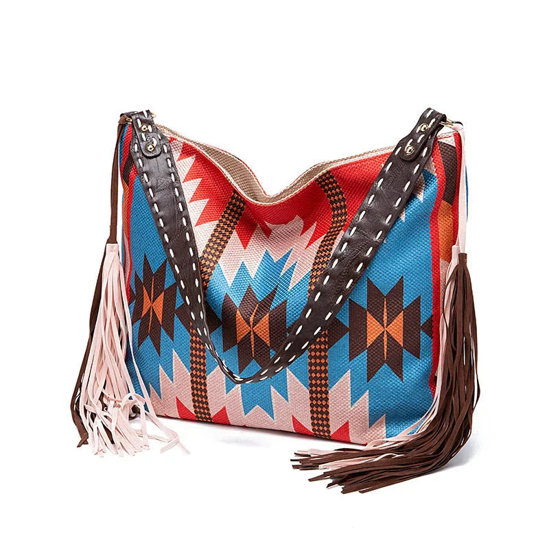 Bohemian Woven Tassel Shoulder Bag
