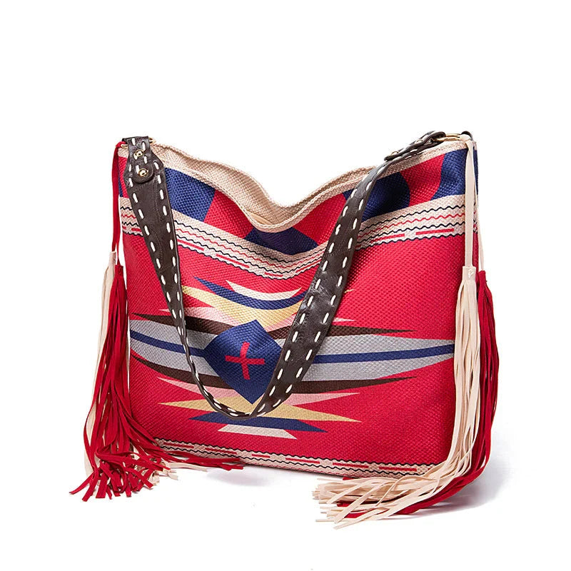 Bohemian Woven Tassel Shoulder Bag