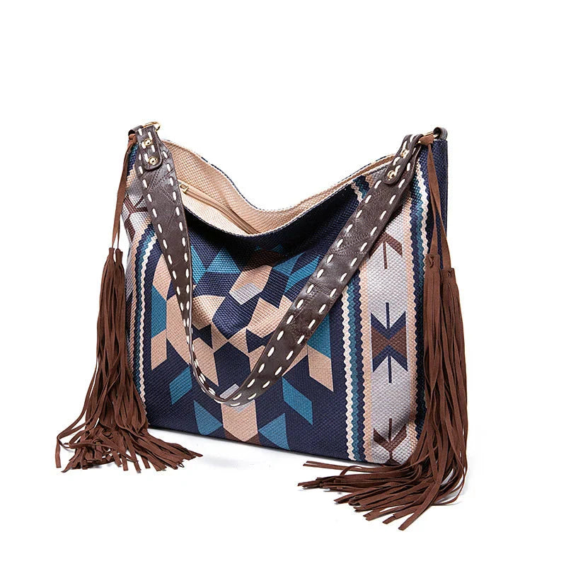 Bohemian Woven Tassel Shoulder Bag