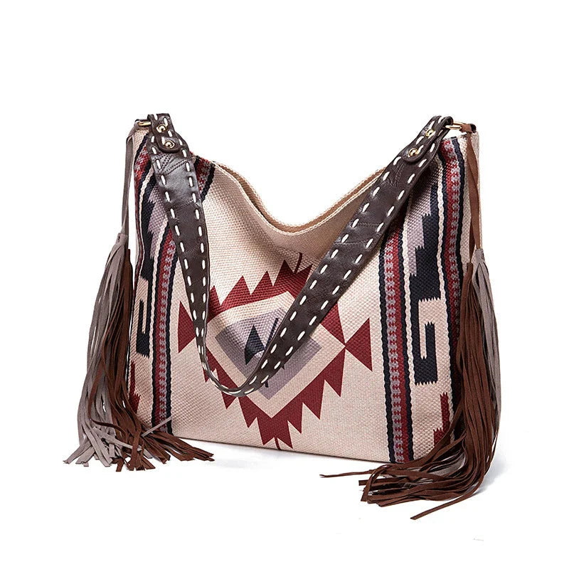 Bohemian Woven Tassel Shoulder Bag