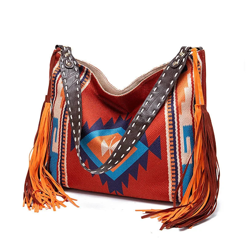 Bohemian Woven Tassel Shoulder Bag