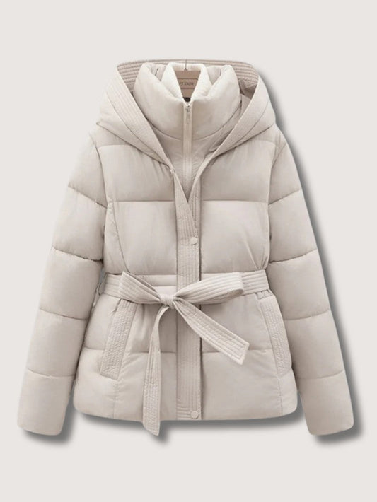 Women’s Belted High Collar Puffer Jacket