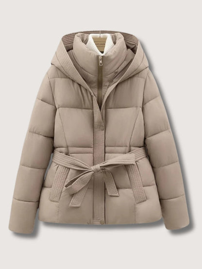 Women’s Belted High Collar Puffer Jacket