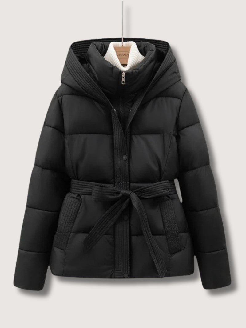 Women’s Belted High Collar Puffer Jacket