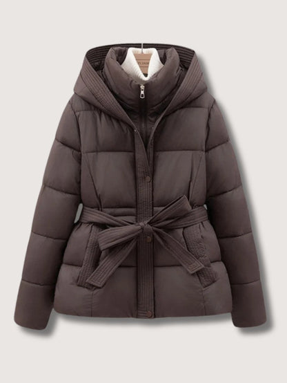 Women’s Belted High Collar Puffer Jacket