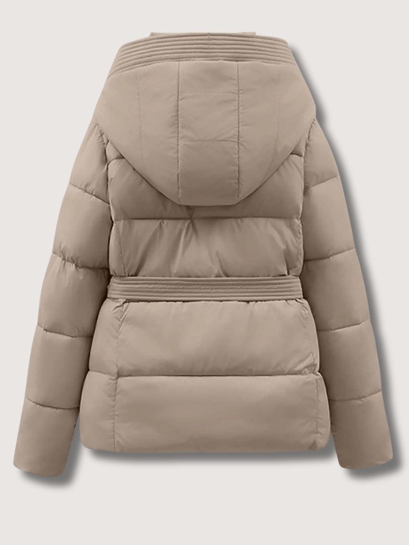 Women’s Belted High Collar Puffer Jacket