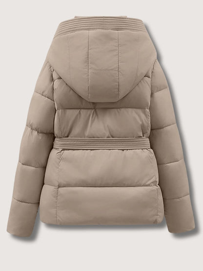 Women’s Belted High Collar Puffer Jacket