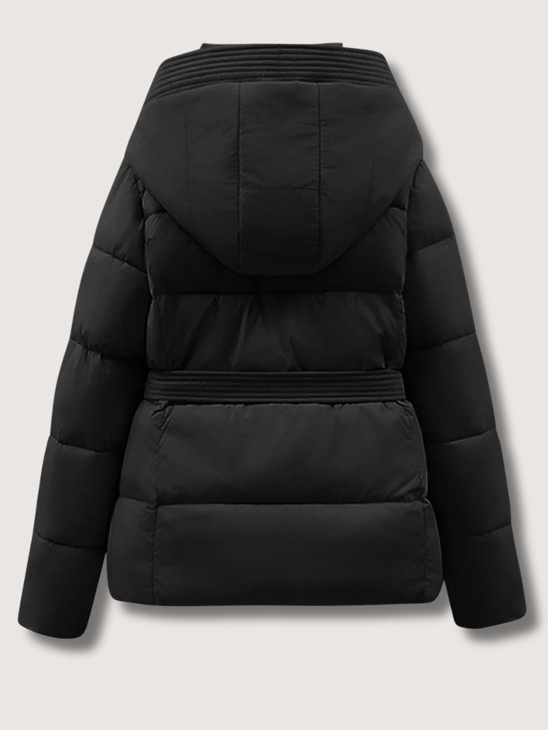 Women’s Belted High Collar Puffer Jacket